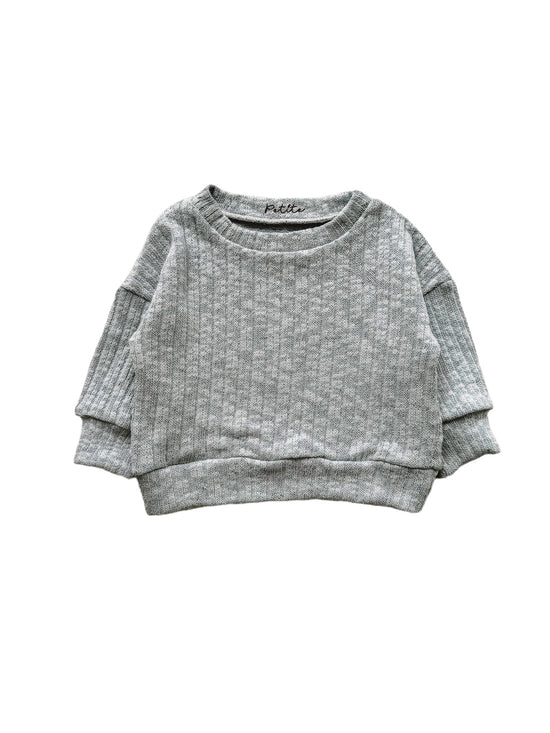 Cotton knit sweater / sky blue