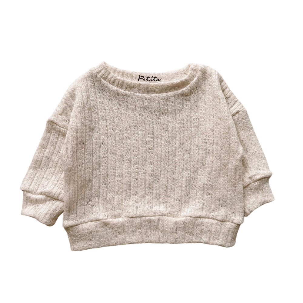 Cotton knit sweater / ecru