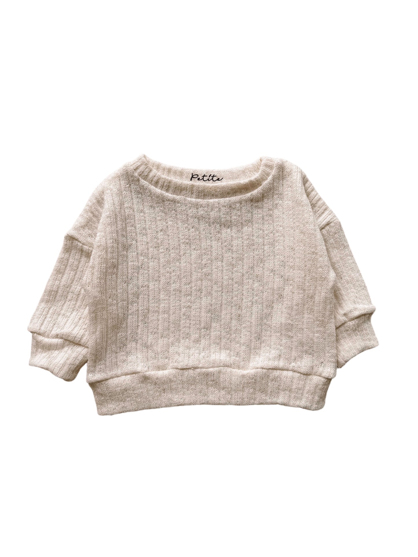 Cotton knit sweater / ecru