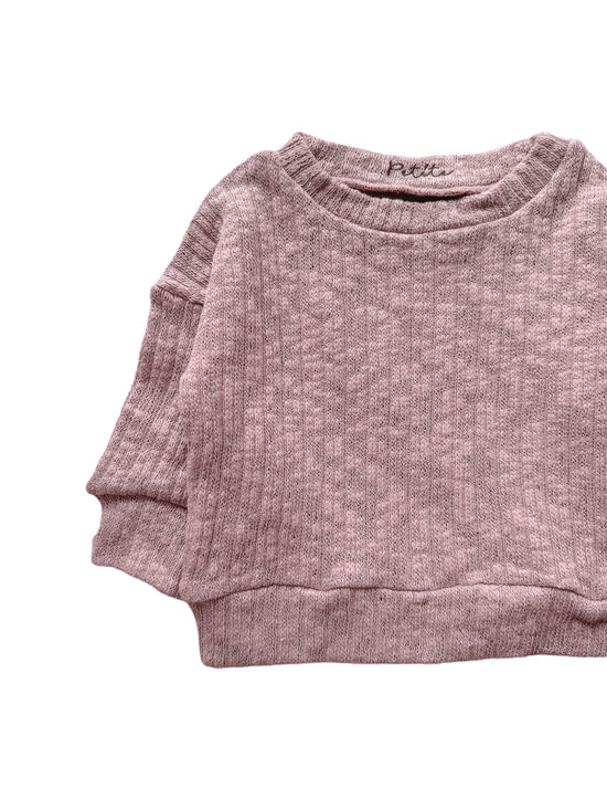 Cotton knit sweater / lilac