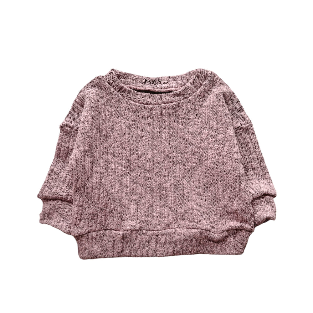 Cotton knit sweater / lilac