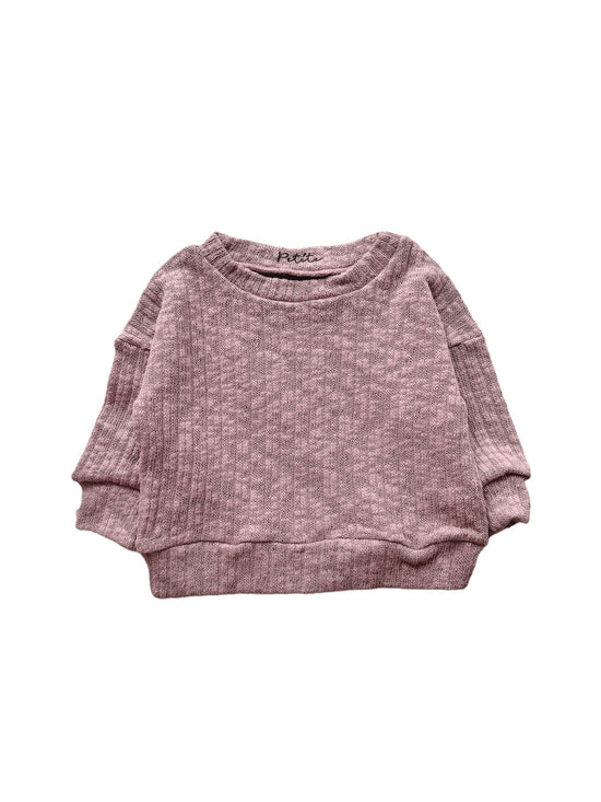 Cotton knit sweater / lilac