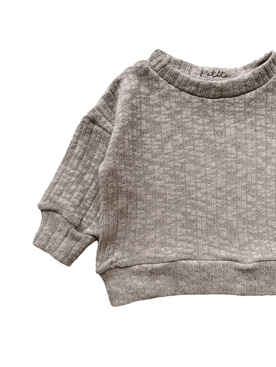 Cotton knit sweater / olive