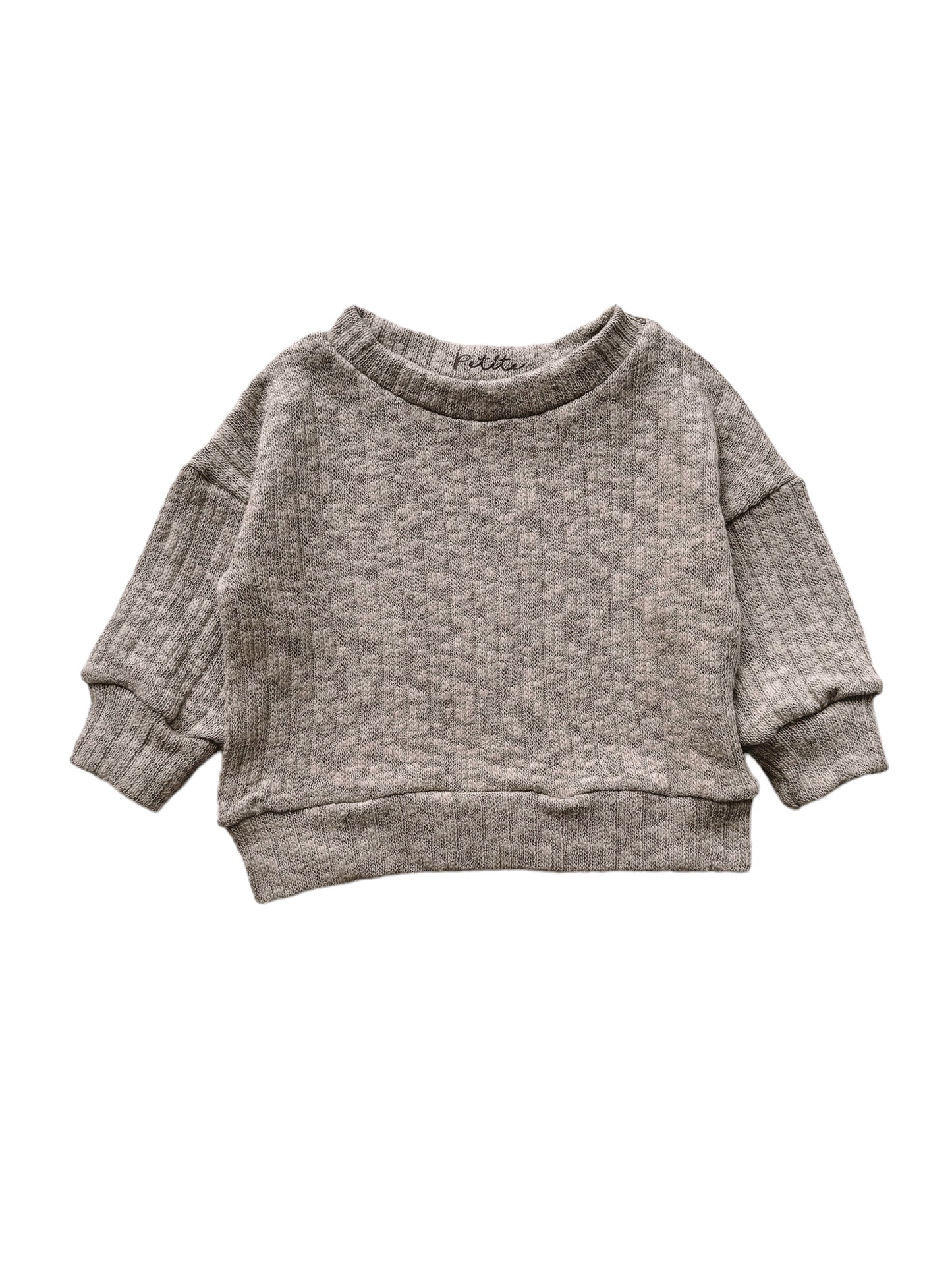 Cotton knit sweater / olive