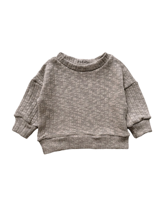 Cotton knit sweater / olive