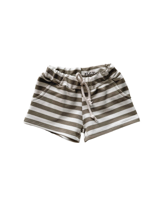 Cotton shorts / olive stripes