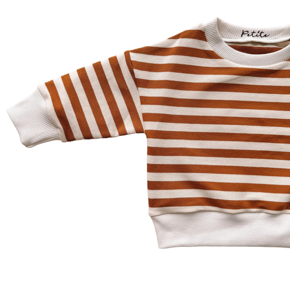 
                      
                        Cotton sweater / burnt orange stripes
                      
                    