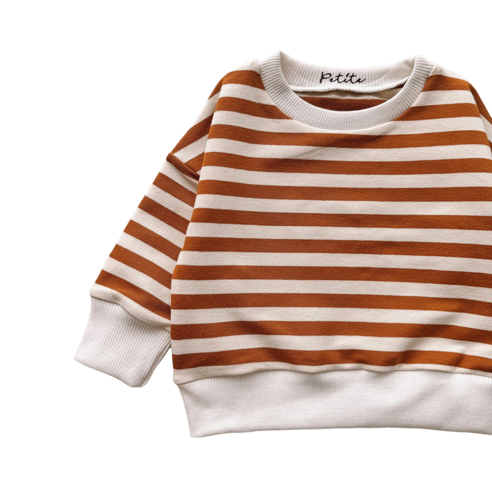 
                      
                        Cotton sweater / burnt orange stripes
                      
                    