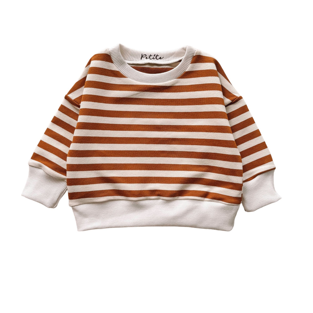 Cotton sweater / burnt orange stripes