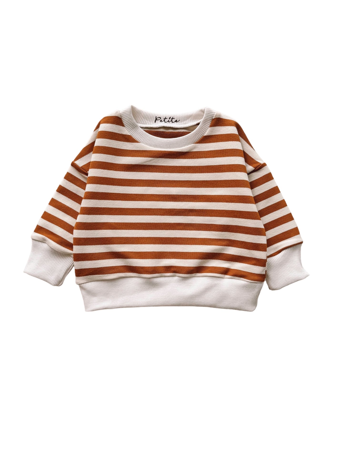 Cotton sweater / burnt orange stripes