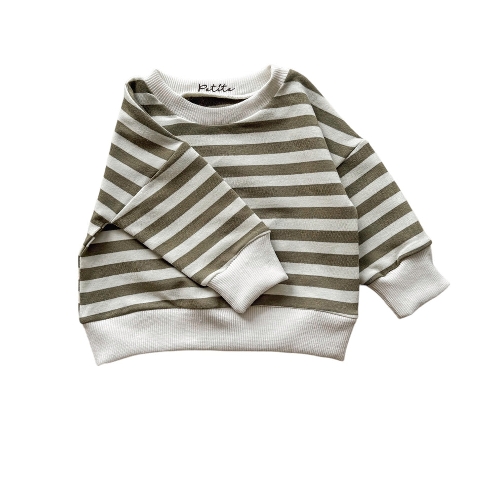 
                      
                        Cotton sweater / olive stripes
                      
                    