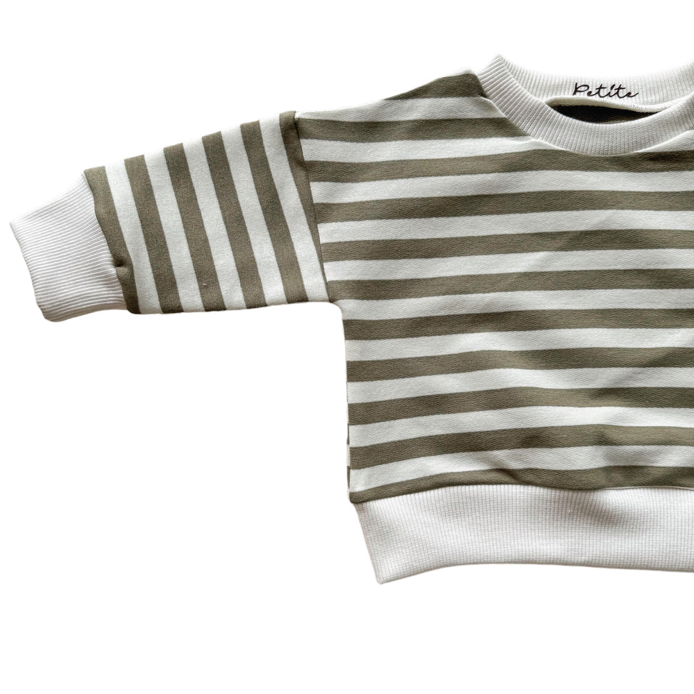 
                      
                        Cotton sweater / olive stripes
                      
                    