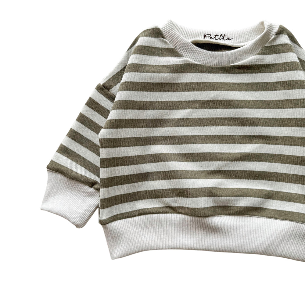 
                      
                        Cotton sweater / olive stripes
                      
                    