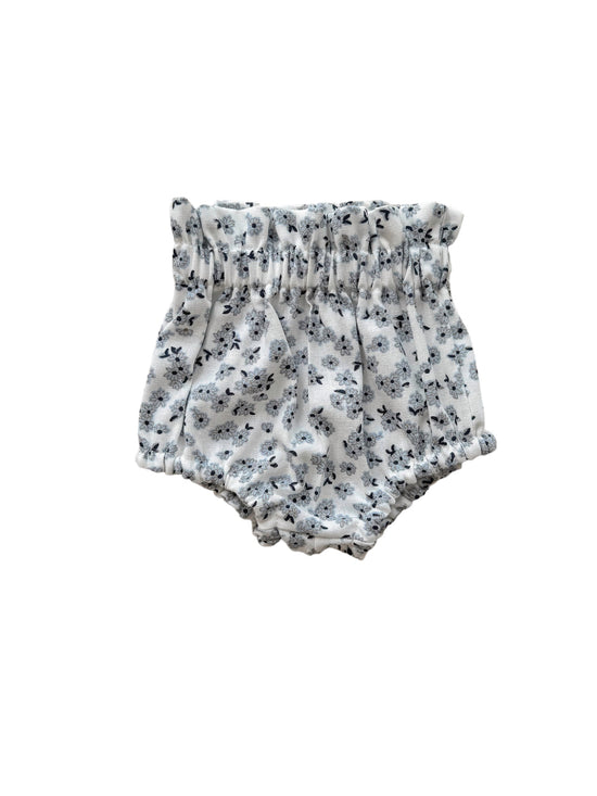 Baby bloomers / linen - tiny flowers - ivory + light blue
