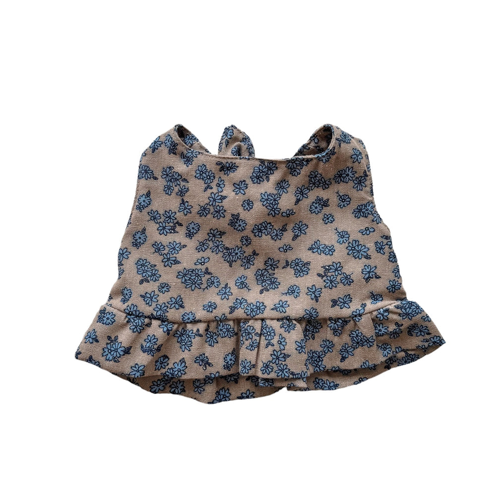 Arabella top / tiny flowers - beige + blue