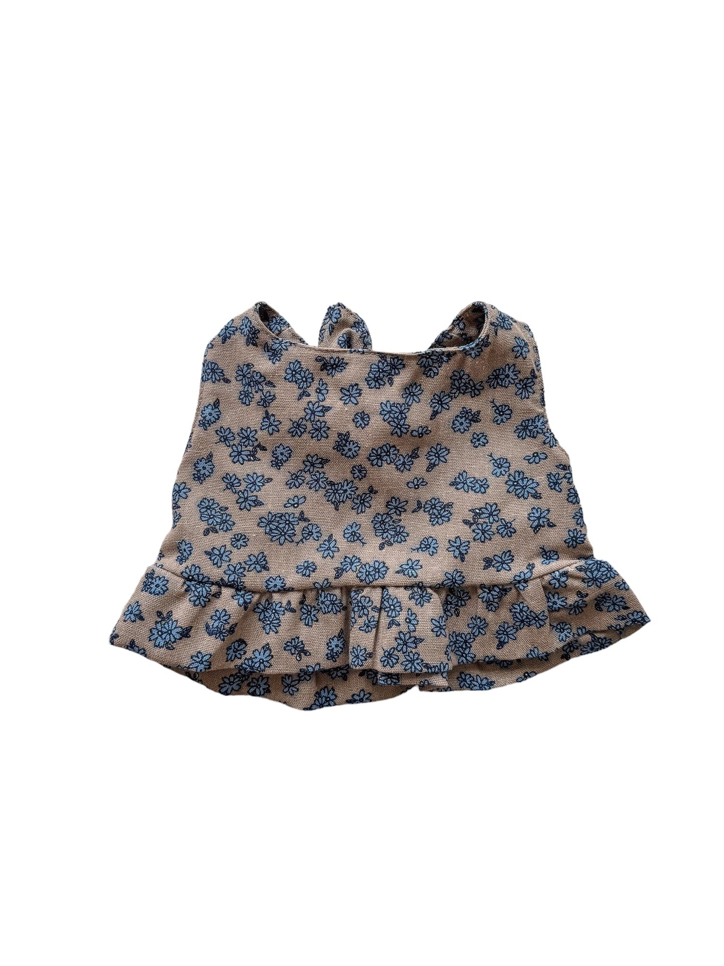 Arabella top / tiny flowers - beige + blue