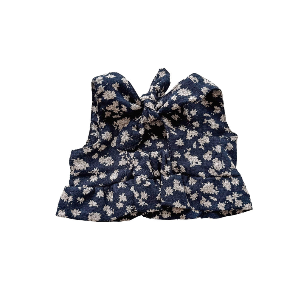 Arabella top / tiny flowers - navy