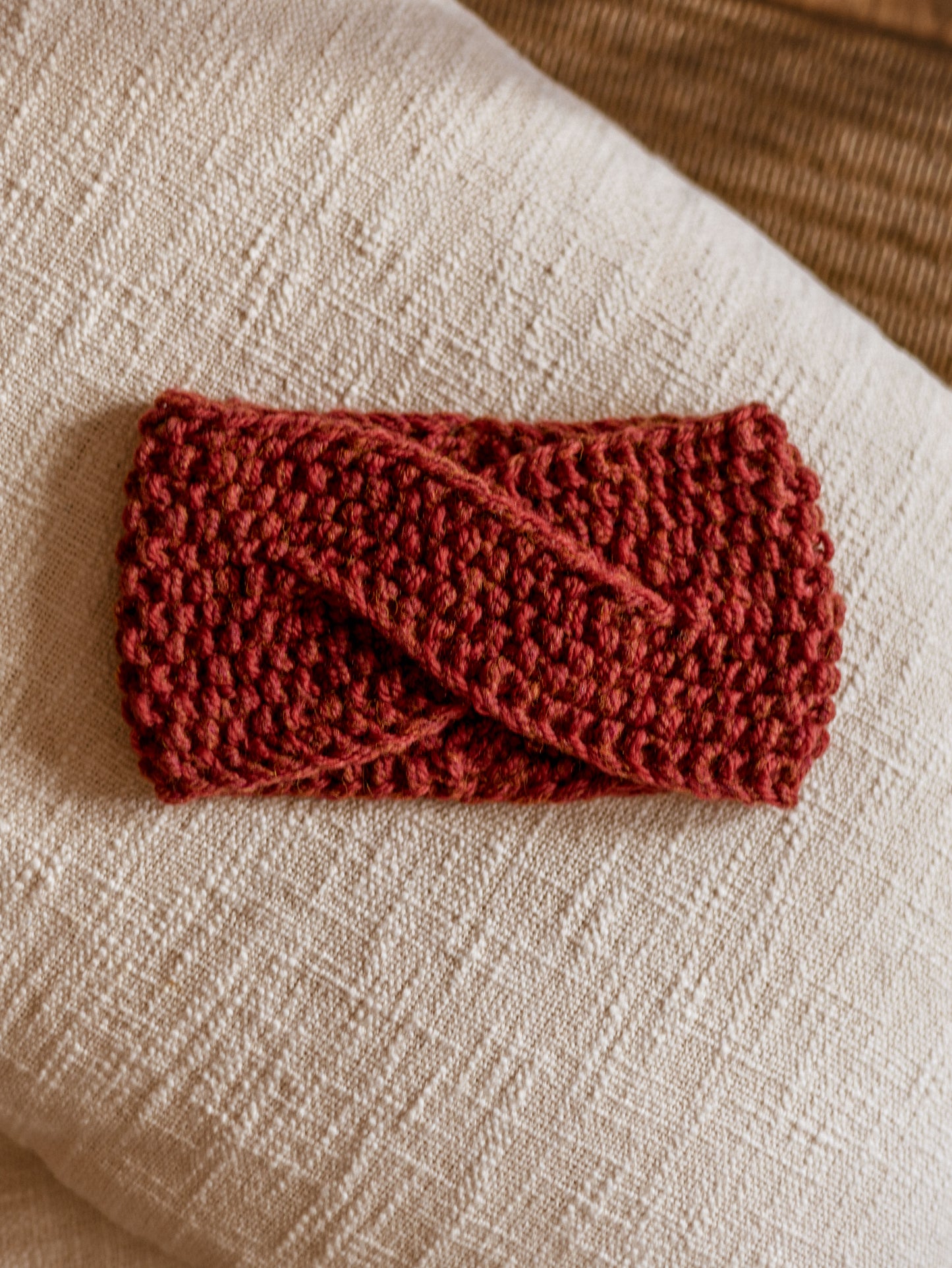 Knitted headband  / Dusty terracotta