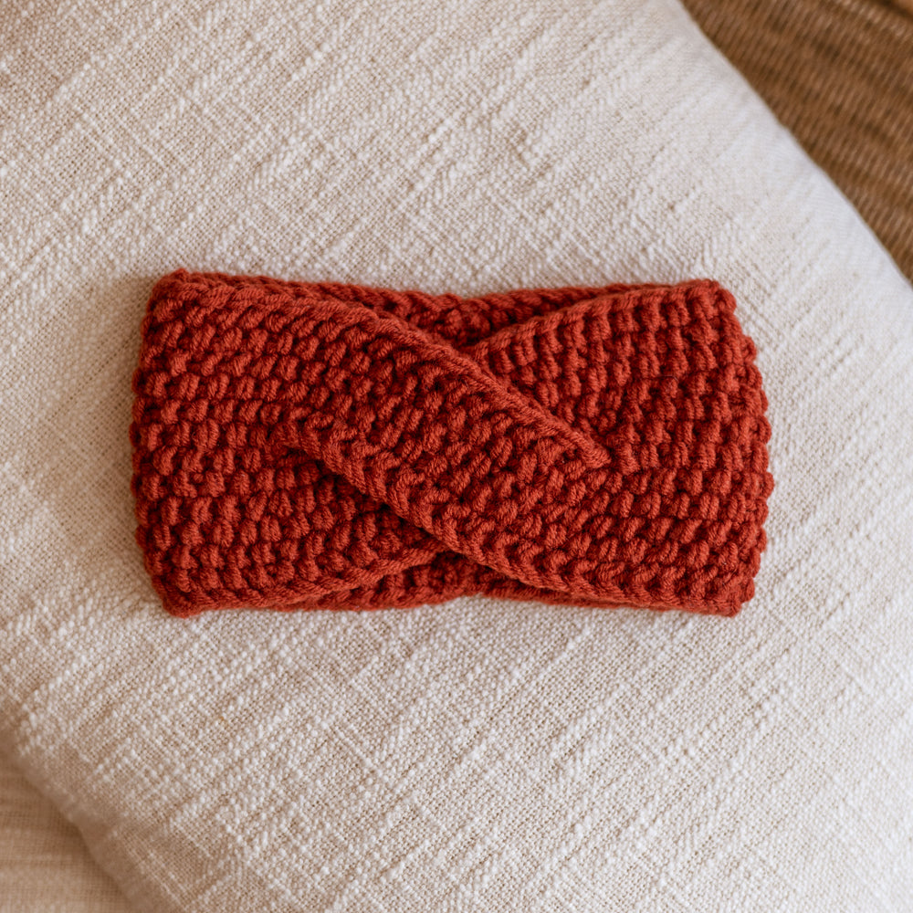 Knitted headband  / terracotta