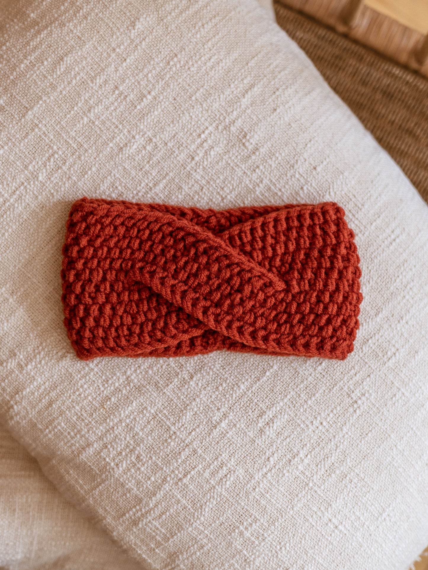 Knitted headband  / terracotta