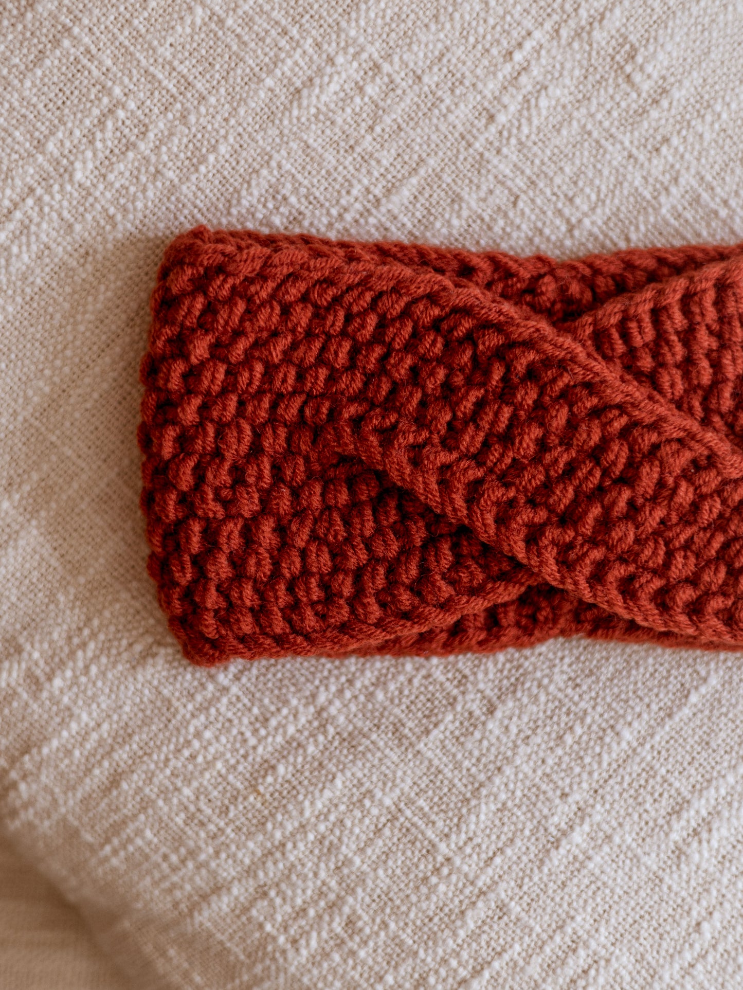 Knitted headband  / terracotta