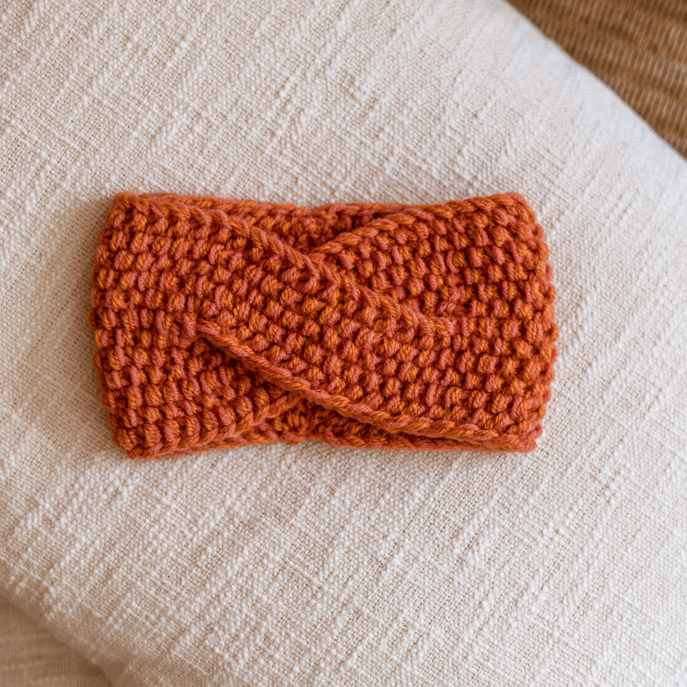 Knitted headband  / orange