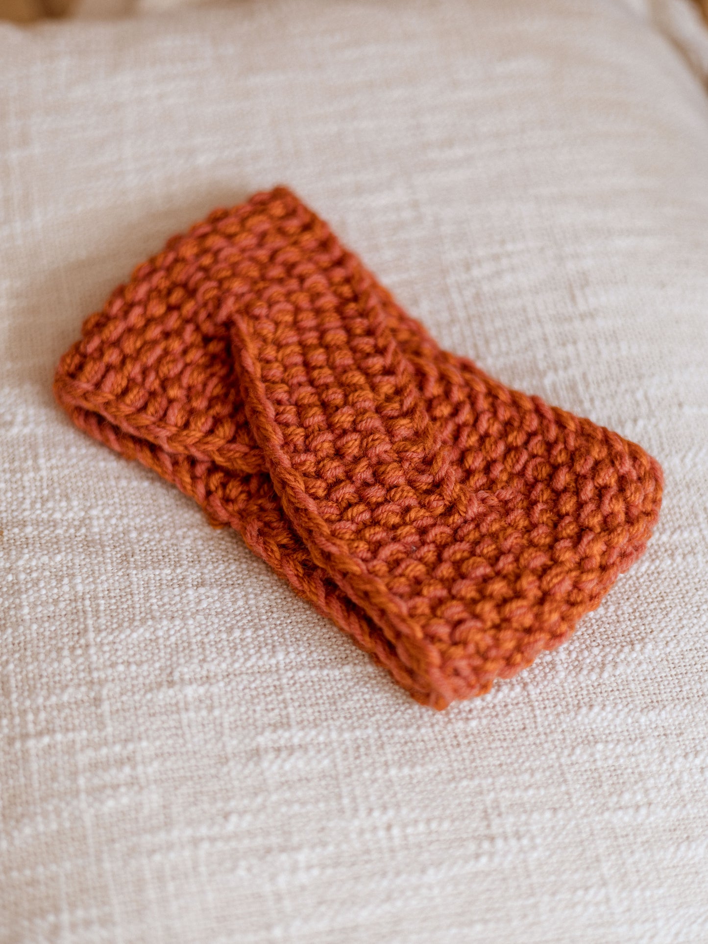 Knitted headband  / orange