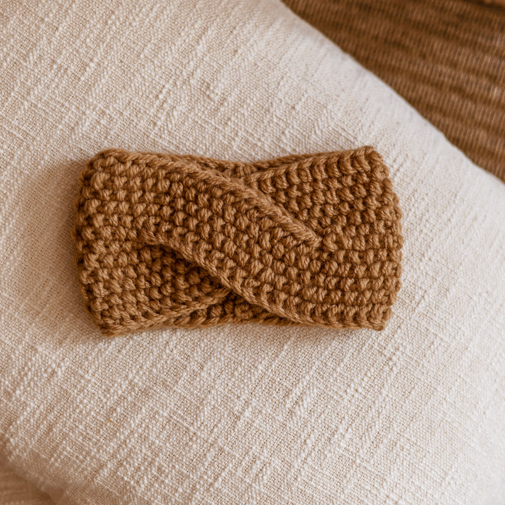 Knitted headband  / tan