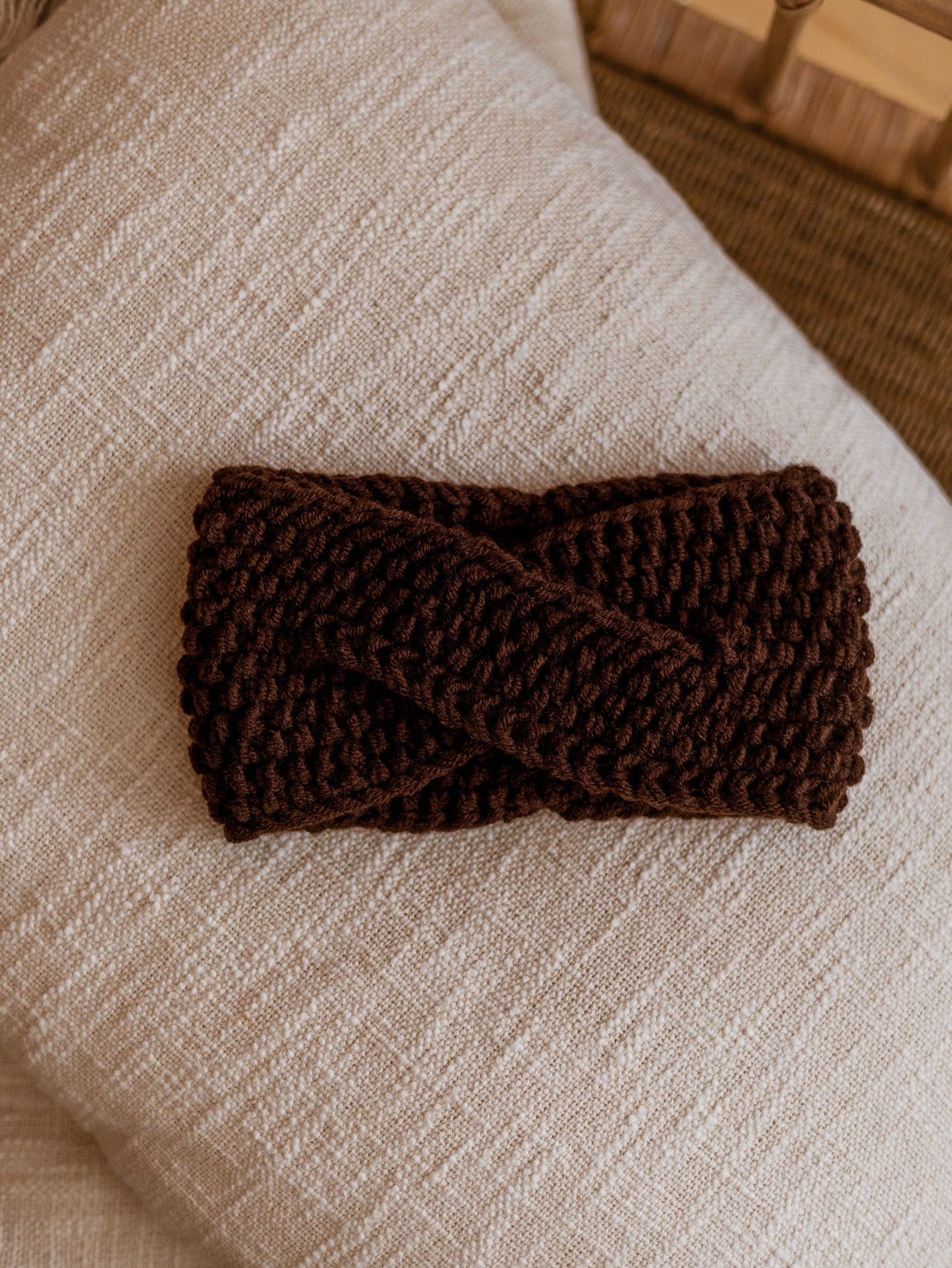 Knitted headband  / Dark Chocolate