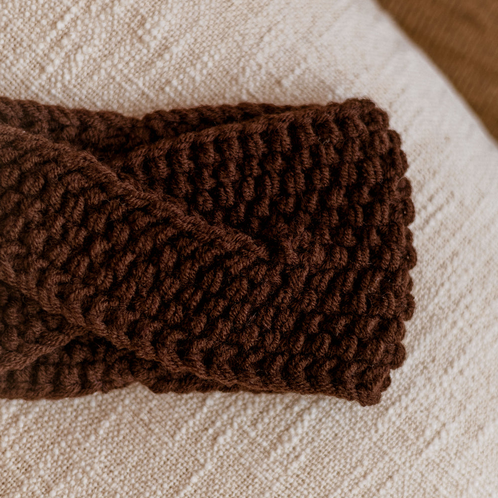 Knitted headband  / Dark Chocolate