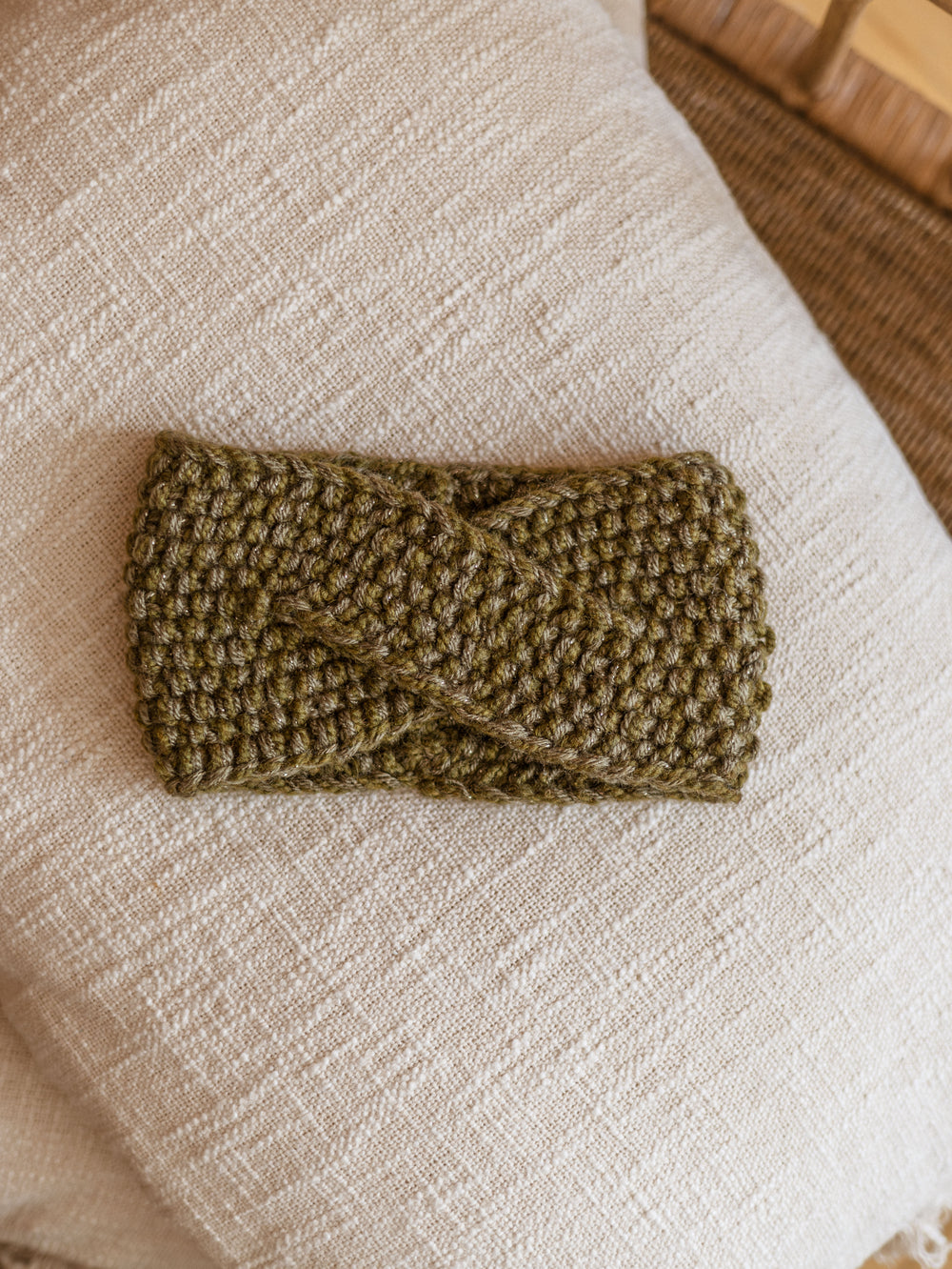 Knitted headband  / sparkling rosemary