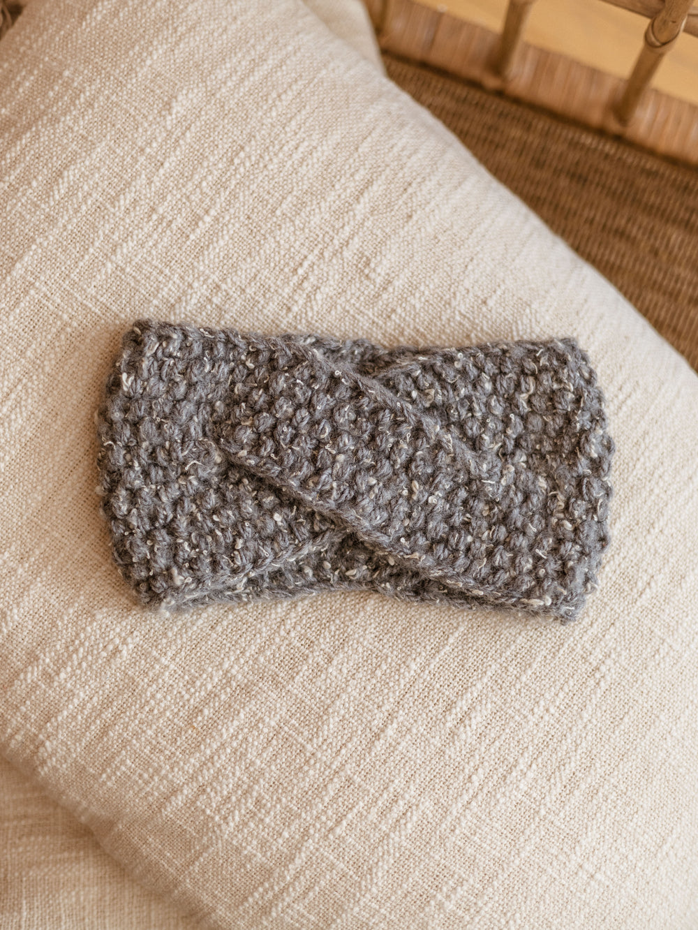 Knitted headband  / Melange Grey