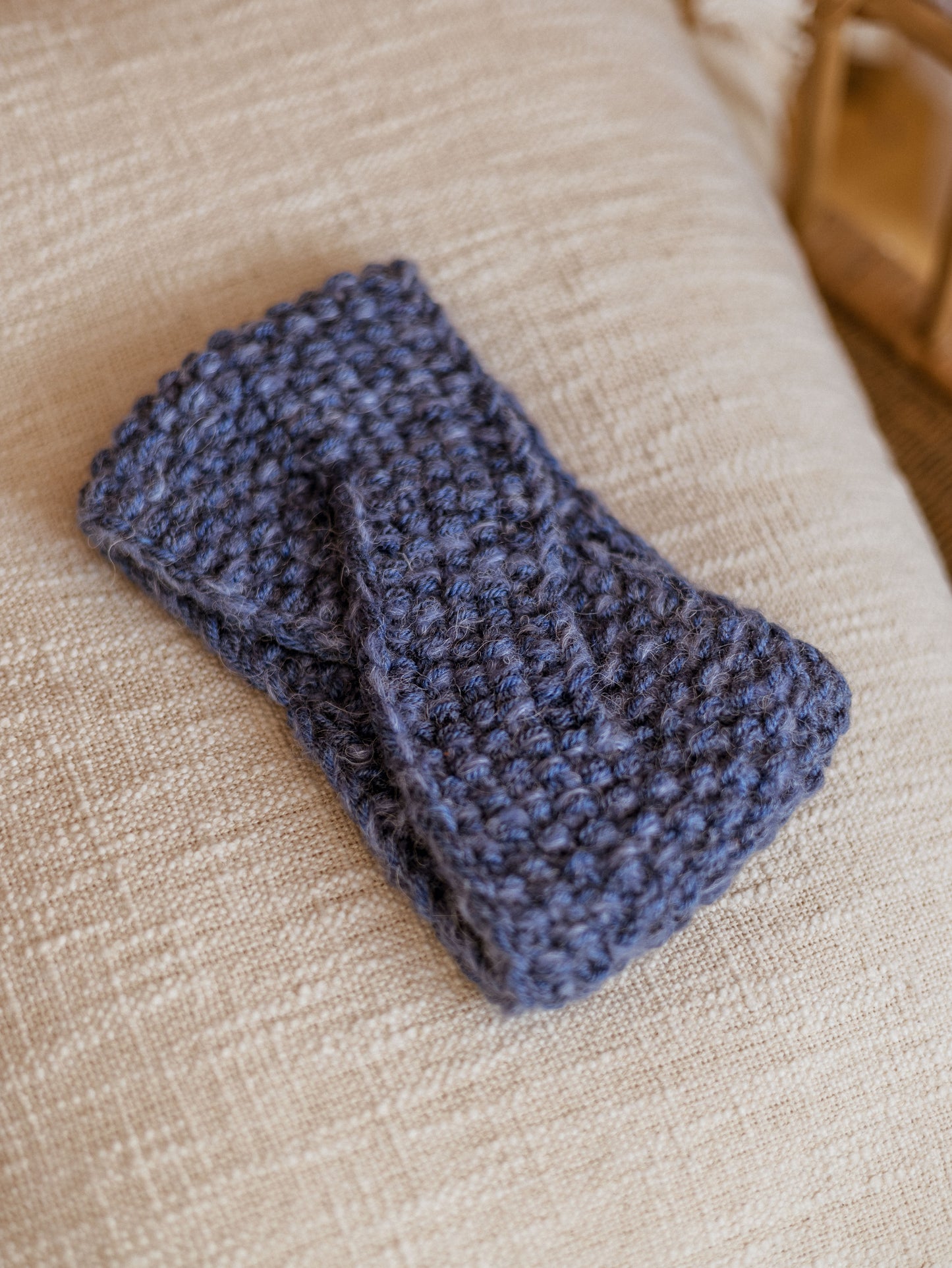 Knitted headband  / Jeans Blue