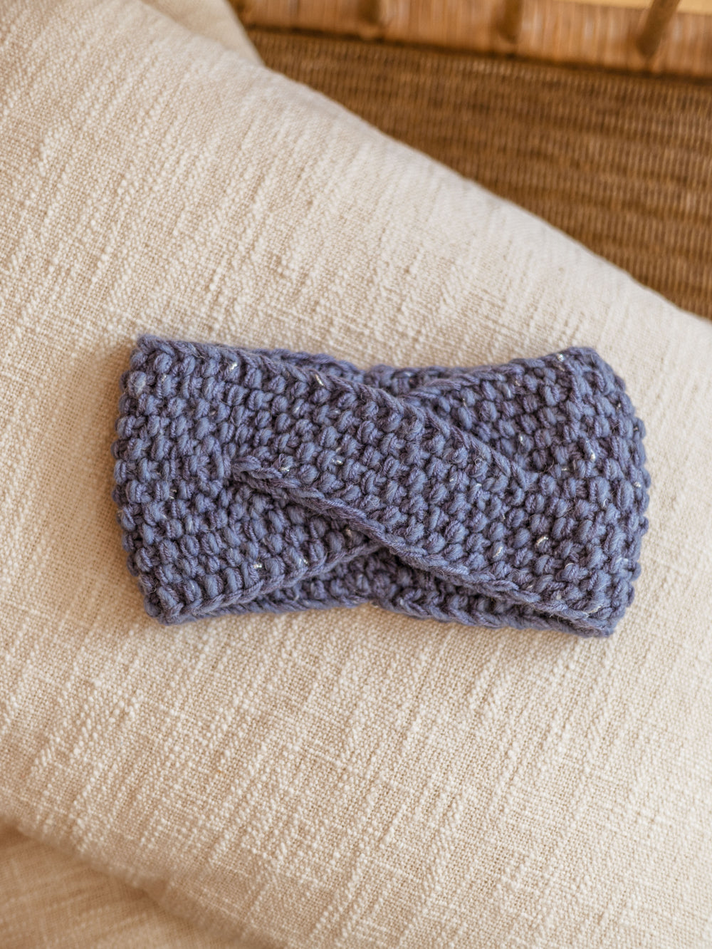 Knitted headband  / Sparkling blue