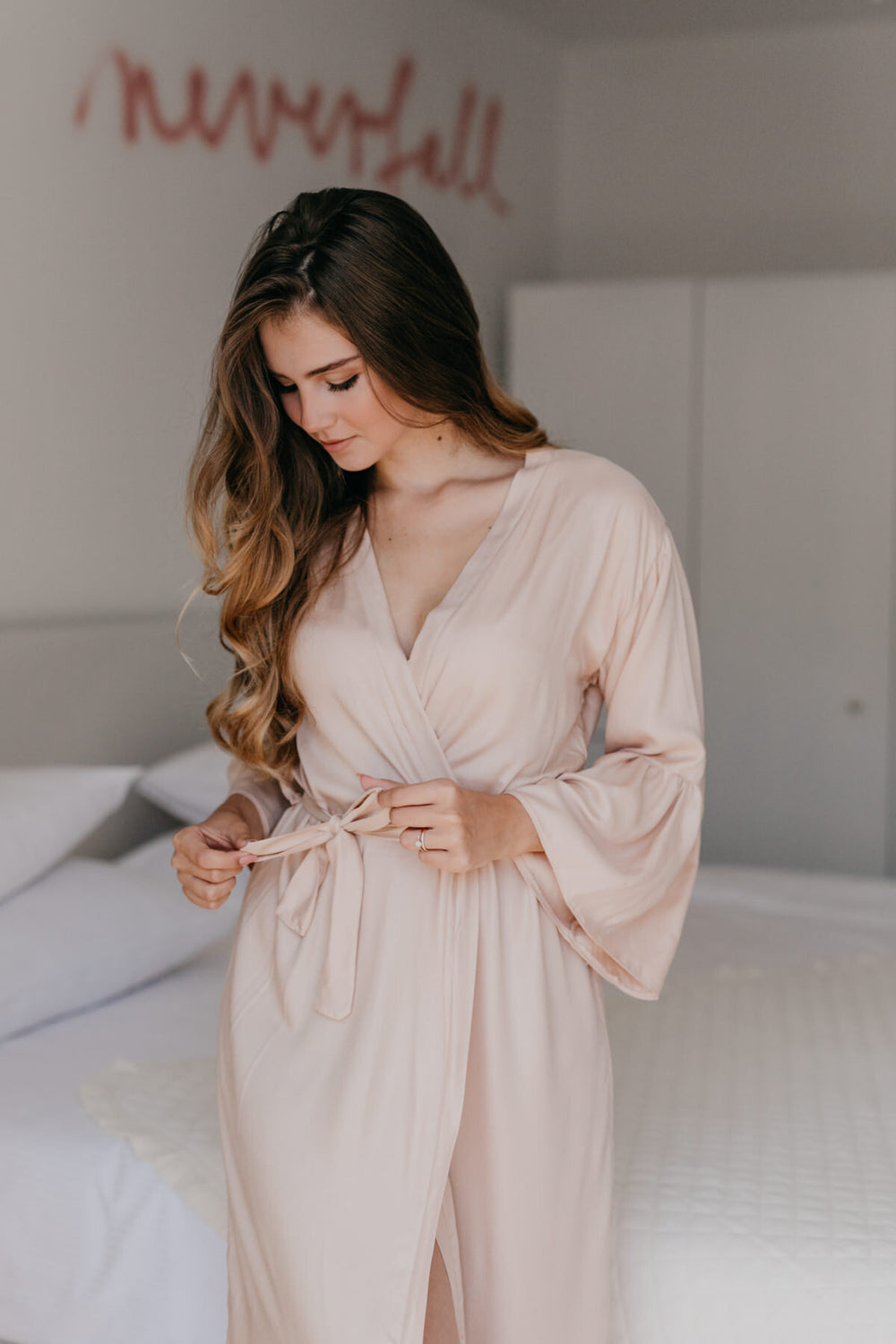 Ruffle sleves robe / blush