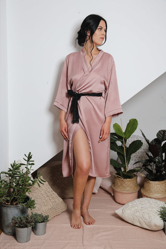 Rose Satin Kimono