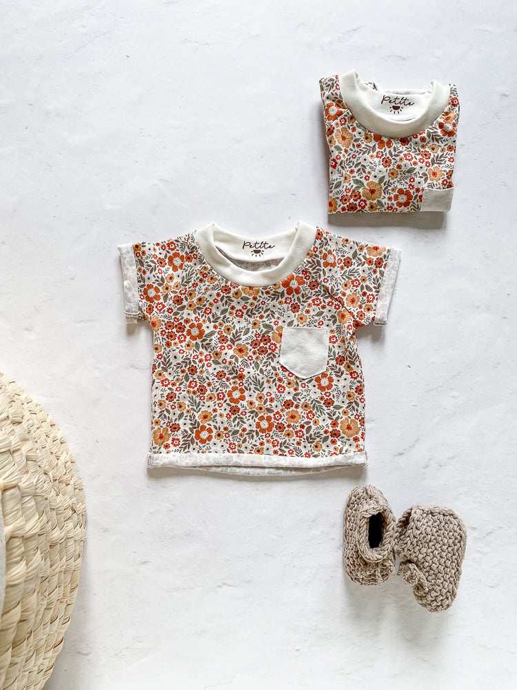 Baby T-shirt / bohemian terracotta