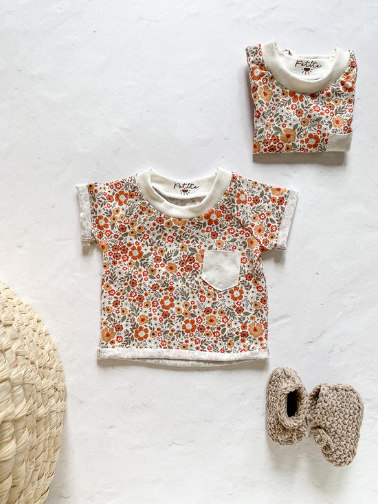 Baby T-shirt / bohemian terracotta