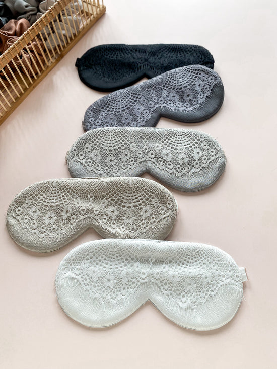 Load image into Gallery viewer, Satin + lace sleep mask
