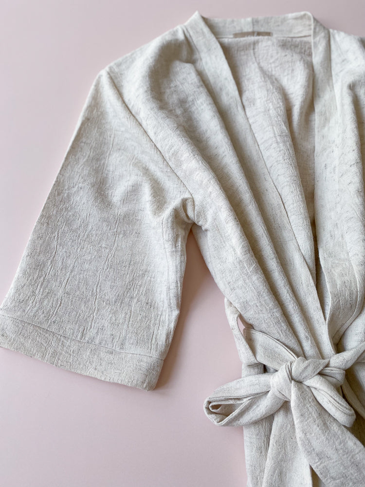 Loungewear robe / linen jacquard