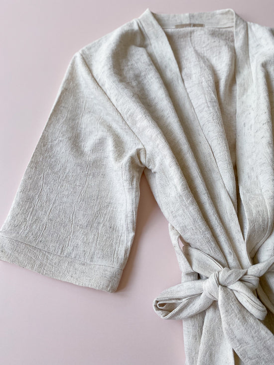 Loungewear robe / linen jacquard