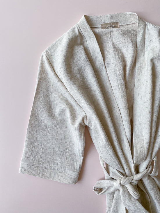 Loungewear robe / linen jacquard