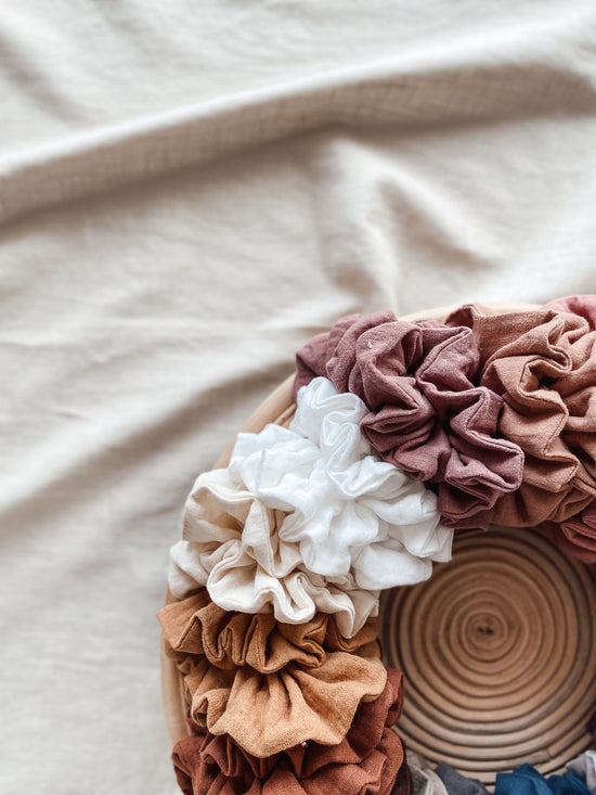 Load image into Gallery viewer, Wide muslin scrunchies
