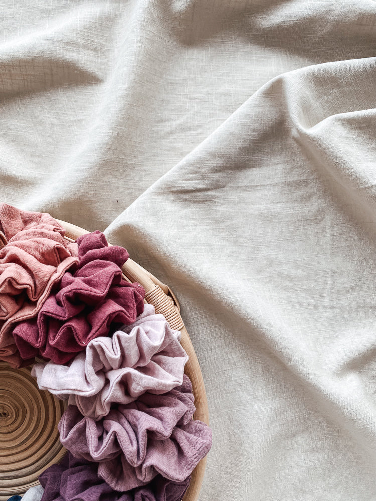 Wide muslin scrunchies