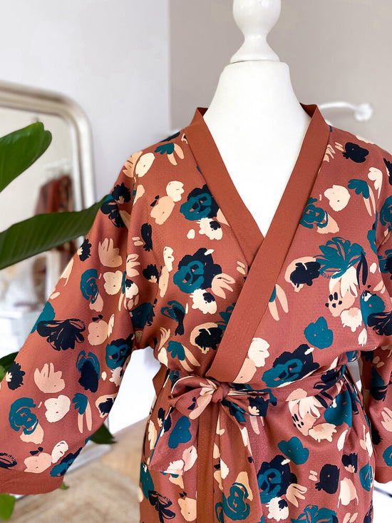 Floral Terra cotta kimono