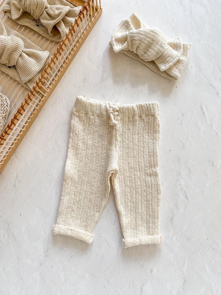 Baby leggings / natural knit