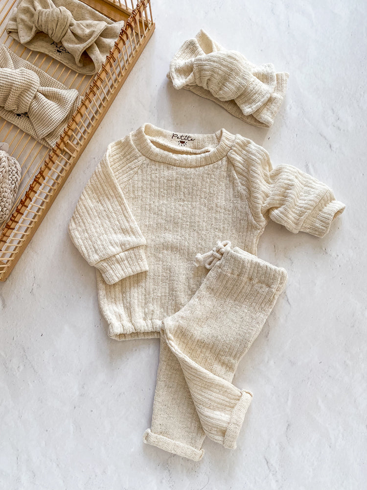 Baby leggings / natural knit