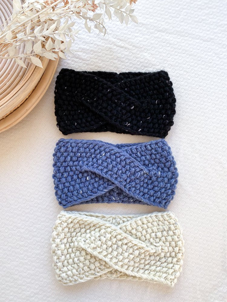 Knitted headband  / sparkling