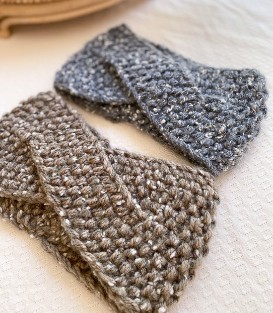 Knitted headband  / snowflakes