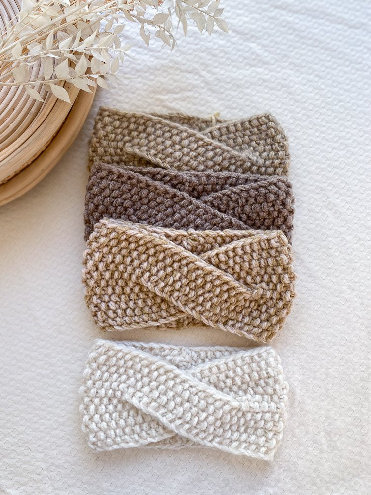 Knitted headband  / shades of beige